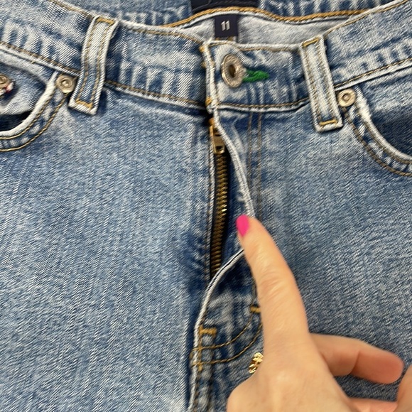 Tommy Hilfiger Jeans Women's 11 Hipster Flare Vintage Light Wash Stretch Flaws - Picture 6 of 16